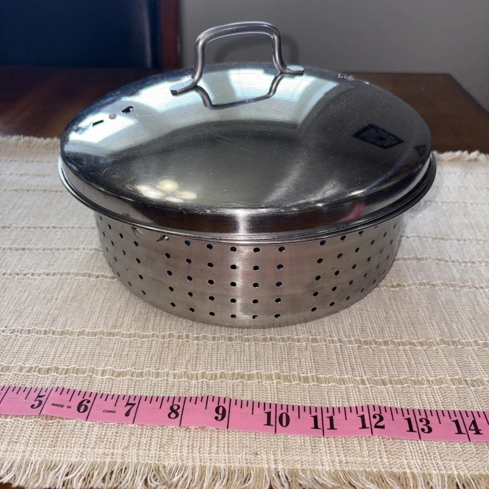 Corning AMBER VISIONS  4.5 L Serving Bowl and Lid Corning USA With Steam Basket